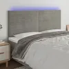 Image de vidaXL Tête de lit à LED Gris clair 160x5x118/128 cm Velours