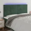 Image de vidaXL Tête de lit à LED Vert foncé 180x5x118/128 cm Velours