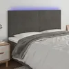 Image de vidaXL Tête de lit à LED Gris foncé 200x5x118/128 cm Velours3122631