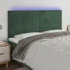 Image de vidaXL Tête de lit à LED Vert foncé 200x5x118/128 cm Velours