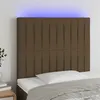 Image de vidaXL Tête de lit à LED Marron foncé 80x5x118/128 cm Tissu