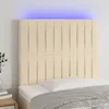 Image de vidaXL Tête de lit à LED Crème 80x5x118/128 cm Tissu