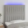 Image de vidaXL Tête de lit à LED Gris clair 100x5x118/128 cm Tissu3122652