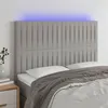 Image de vidaXL Tête de lit à LED Gris clair 144x5x118/128 cm Tissu