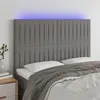 Image de vidaXL Tête de lit à LED Gris foncé 144x5x118/128 cm Tissu