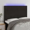 Image de vidaXL Tête de lit à LED Noir 144x5x118/128 cm Tissu