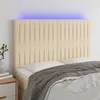 Image de vidaXL Tête de lit à LED Crème 144x5x118/128 cm Tissu
