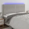 Image de vidaXL Tête de lit à LED Gris clair 180x5x118/128 cm Tissu