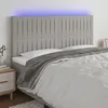 Image de vidaXL TÃªte de lit Ã  LED Gris clair 180x5x118/128 cm Tissu