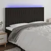 Image de vidaXL Tête de lit à LED Noir 180x5x118/128 cm Tissu