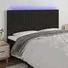 Image de vidaXL Tête de lit à LED Noir 200x5x118/128 cm Tissu