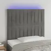 Image de vidaXL Tête de lit à LED Gris clair 90x5x118/128 cm Velours