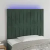 Image de vidaXL Tête de lit à LED Vert foncé 90x5x118/128 cm Velours