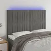 Image de vidaXL Tête de lit à LED Gris clair 144x5x118/128 cm Velours