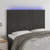Image de vidaXL Tête de lit à LED Gris foncé 144x5x118/128 cm Velours