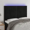 Image de vidaXL Tête de lit à LED Noir 144x5x118/128 cm Velours