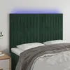 Image de vidaXL TÃªte de lit Ã  LED Vert foncÃ© 144x5x118/128 cm Velours