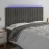 Image de vidaXL Tête de lit à LED Gris foncé 160x5x118/128 cm Velours