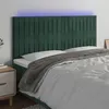 Image de vidaXL Tête de lit à LED Vert foncé 160x5x118/128 cm Velours