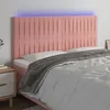 Image de vidaXL Tête de lit à LED Rose 160x5x118/128 cm Velours
