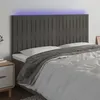 Image de vidaXL Tête de lit à LED Gris foncé 180x5x118/128 cm Velours