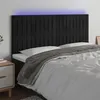 Image de vidaXL Tête de lit à LED Noir 180x5x118/128 cm Velours