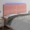 Image de vidaXL Tête de lit à LED Rose 200x5x118/128 cm Velours