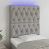 Image de vidaXL Tête de lit à LED Gris clair 80x7x118/128 cm Tissu3122734