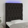 Image de vidaXL Tête de lit à LED Noir 80x7x118/128 cm Tissu