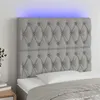 Image de vidaXL Tête de lit à LED Gris clair 100x7x118/128 cm Tissu