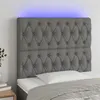 Image de vidaXL Tête de lit à LED Gris foncé 100x7x118/128 cm Tissu