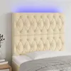Image de vidaXL Tête de lit à LED Crème 100x7x118/128 cm Tissu3122755