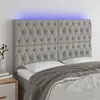 Image de vidaXL Tête de lit à LED Gris clair 144x7x118/128 cm Tissu