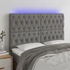 Image de vidaXL Tête de lit à LED Gris foncé 144x7x118/128 cm Tissu