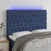Image de vidaXL Tête de lit à LED Bleu 144x7x118/128 cm Tissu