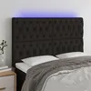 Image de vidaXL Tête de lit à LED Noir 160x7x118/128 cm Tissu