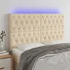 Image de vidaXL Tête de lit à LED Crème 160x7x118/128 cm Tissu