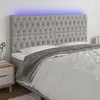 Image de vidaXL Tête de lit à LED Gris clair 180x7x118/128 cm Tissu