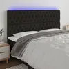 Image de vidaXL Tête de lit à LED Noir 180x7x118/128 cm Tissu