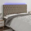 Image de vidaXL Tête de lit à LED Taupe 180x7x118/128 cm Tissu