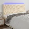 Image de vidaXL Tête de lit à LED Crème 180x7x118/128 cm Tissu