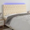 Image de vidaXL TÃªte de lit Ã  LED CrÃ¨me 180x7x118/128 cm Tissu