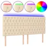 Image de vidaXL TÃªte de lit Ã  LED CrÃ¨me 200x7x118/128 cm Tissu
