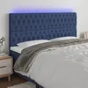 Image de vidaXL Tête de lit à LED Bleu 200x7x118/128 cm Tissu