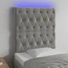 Image de vidaXL Tête de lit à LED Gris clair 80x7x118/128 cm Velours