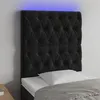 Image de vidaXL Tête de lit à LED Noir 80x7x118/128 cm Velours