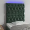 Image de vidaXL Tête de lit à LED Vert foncé 80x7x118/128 cm Velours