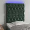Image de vidaXL TÃªte de lit Ã  LED Vert foncÃ© 80x7x118/128 cm Velours