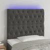 Image de vidaXL Tête de lit à LED Gris foncé 90x7x118/128 cm Velours
