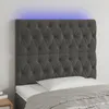 Image de vidaXL TÃªte de lit Ã  LED Gris foncÃ© 90x7x118/128 cm Velours